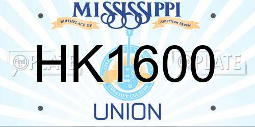 HK1600 Mississippi License Plate