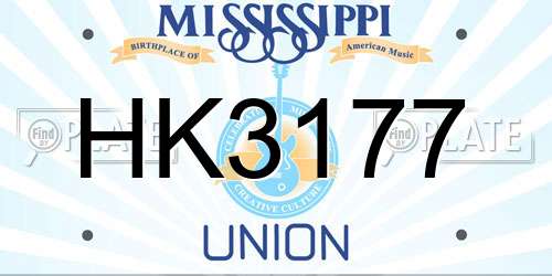 HK3177 Mississippi License Plate