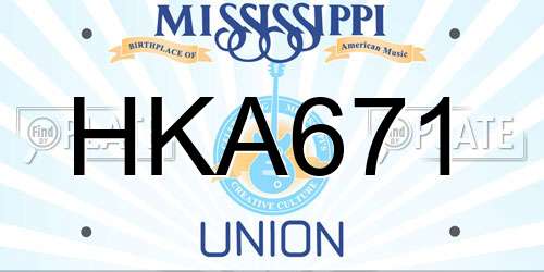 HKA671 Mississippi License Plate