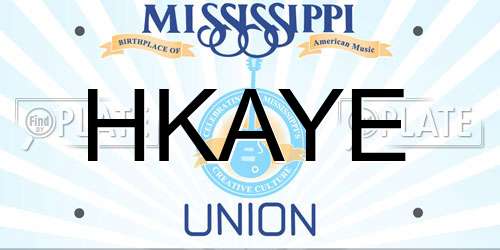 HKAYE Mississippi License Plate