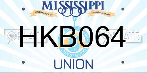 HKB064 Mississippi License Plate