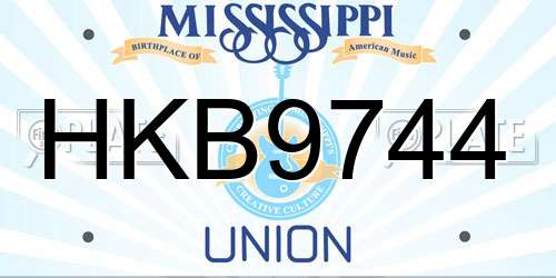 HKB9744 Mississippi License Plate