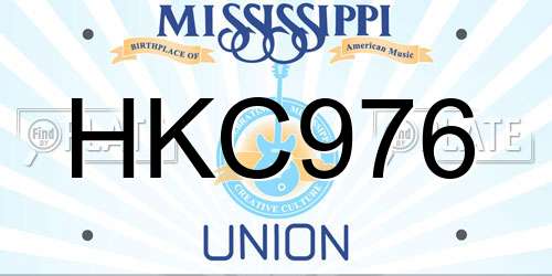 HKC976 Mississippi License Plate