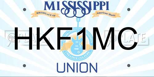 HKF1MC Mississippi License Plate