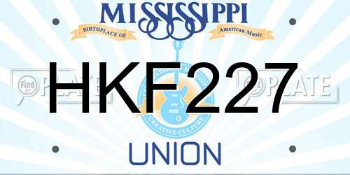 HKF227 Mississippi License Plate