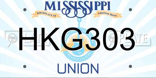 HKG303 Mississippi License Plate