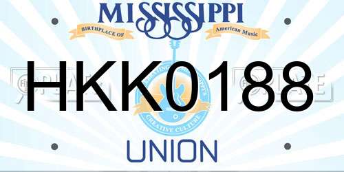 HKK0188 Mississippi License Plate