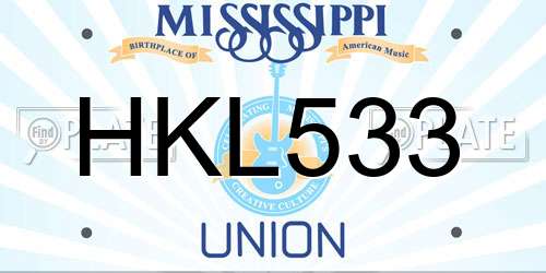 HKL533 Mississippi License Plate