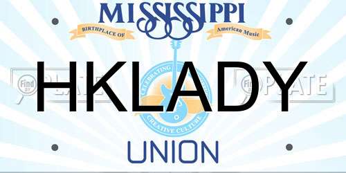 HKLADY Mississippi License Plate