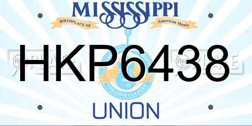 HKP6438 Mississippi License Plate