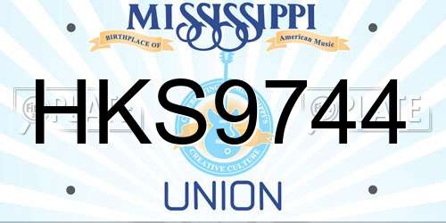 HKS9744 Mississippi License Plate