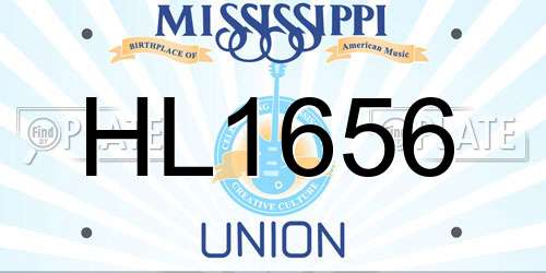 HL1656 Mississippi License Plate