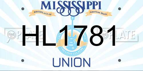 HL1781 Mississippi License Plate