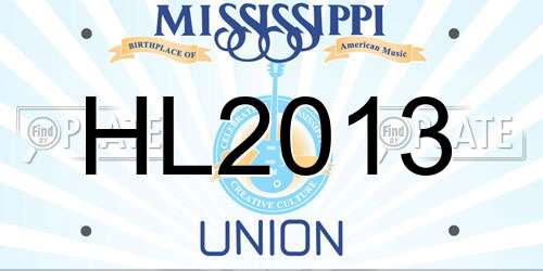 HL2013 Mississippi License Plate
