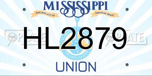 HL2879 Mississippi License Plate