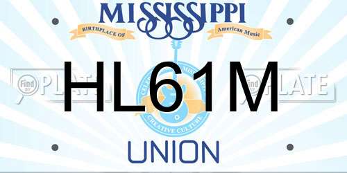 HL61M Mississippi License Plate
