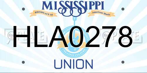 HLA0278 Mississippi License Plate