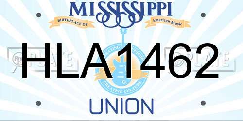 HLA1462 Mississippi License Plate