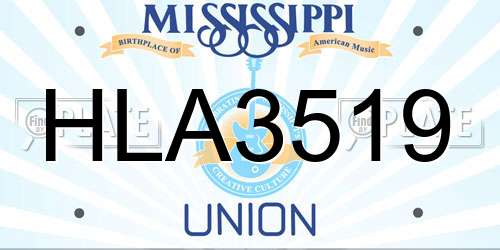 HLA3519 Mississippi License Plate