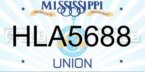 HLA5688 Mississippi License Plate