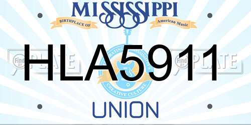HLA5911 Mississippi License Plate