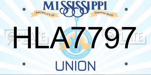 HLA7797 Mississippi License Plate