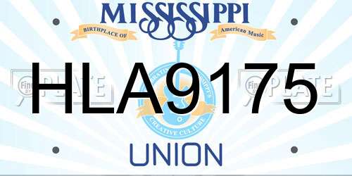 HLA9175 Mississippi License Plate