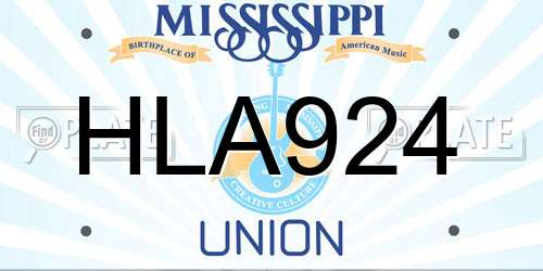 HLA924 Mississippi License Plate