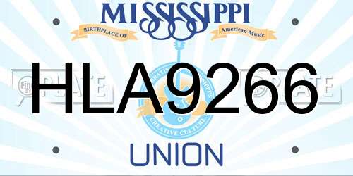 HLA9266 Mississippi License Plate