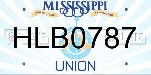 HLB0787 Mississippi License Plate