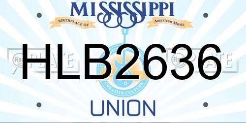 HLB2636 Mississippi License Plate