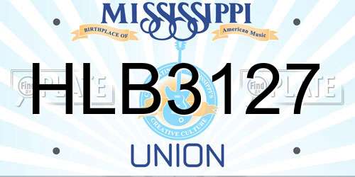 HLB3127 Mississippi License Plate