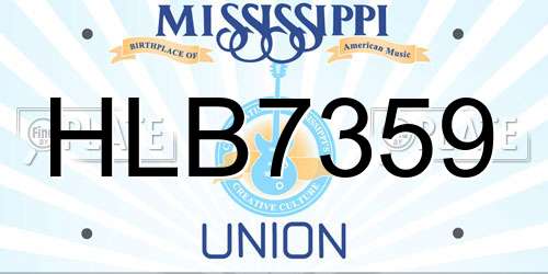 HLB7359 Mississippi License Plate