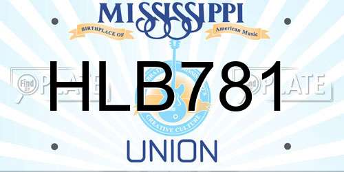 HLB781 Mississippi License Plate