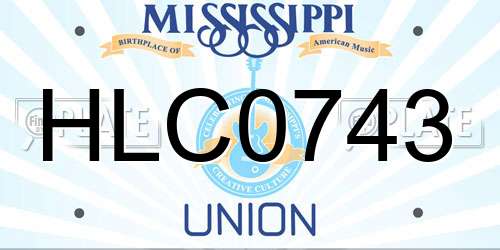 HLC0743 Mississippi License Plate