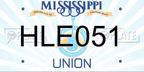 HLE051 Mississippi License Plate