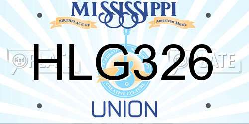 HLG326 Mississippi License Plate