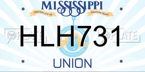 HLH731 Mississippi License Plate