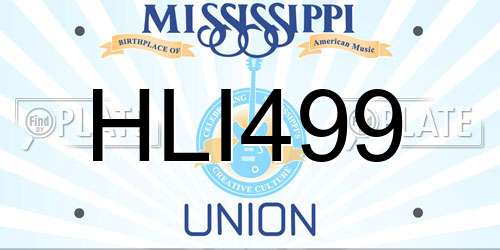 HLI499 Mississippi License Plate
