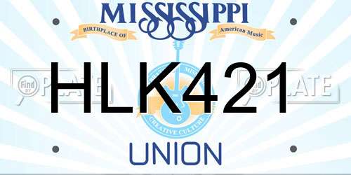 HLK421 Mississippi License Plate