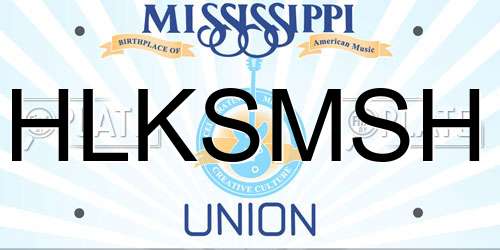 HLKSMSH Mississippi License Plate
