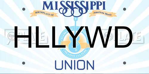 HLLYWD Mississippi License Plate