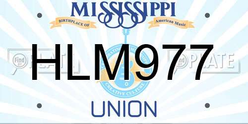 HLM977 Mississippi License Plate