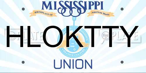 HLOKTTY Mississippi License Plate