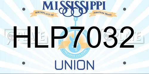 HLP7032 Mississippi License Plate