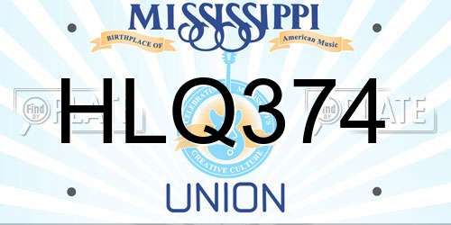 HLQ374 Mississippi License Plate