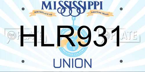 HLR931 Mississippi License Plate