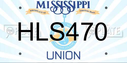 HLS470 Mississippi License Plate