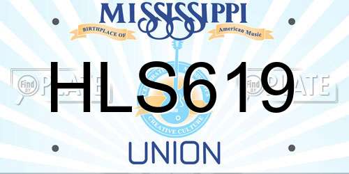 HLS619 Mississippi License Plate