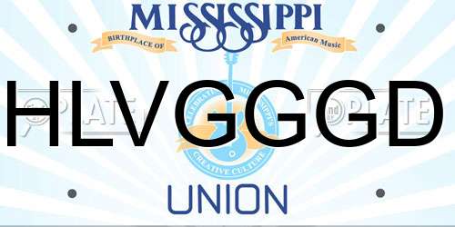 HLVGGGD Mississippi License Plate